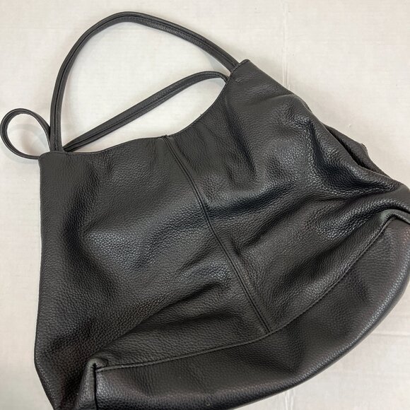 Women's Black pebbled leather Vince Camuto Shoulder Tote - Picture 7 of 12